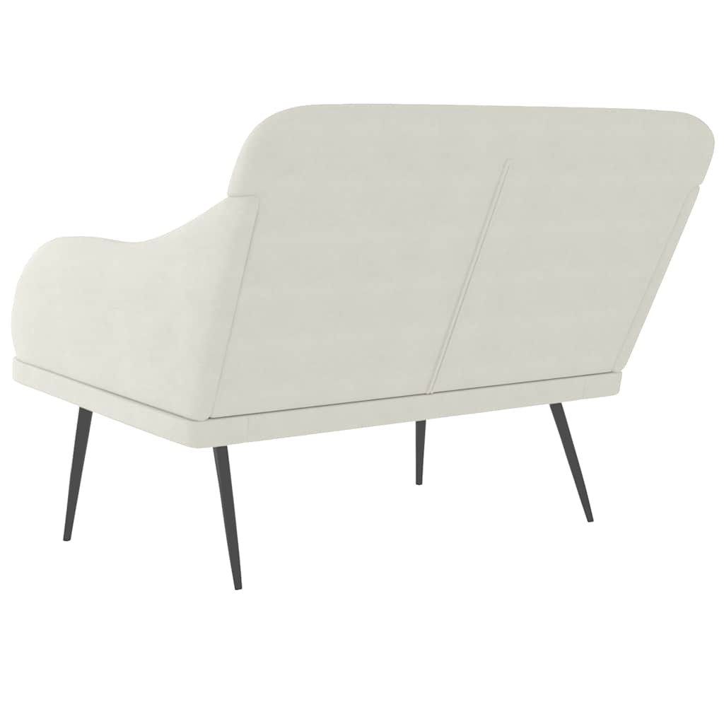 Klupa krem 110 x 76 x 80 cm baršunasta