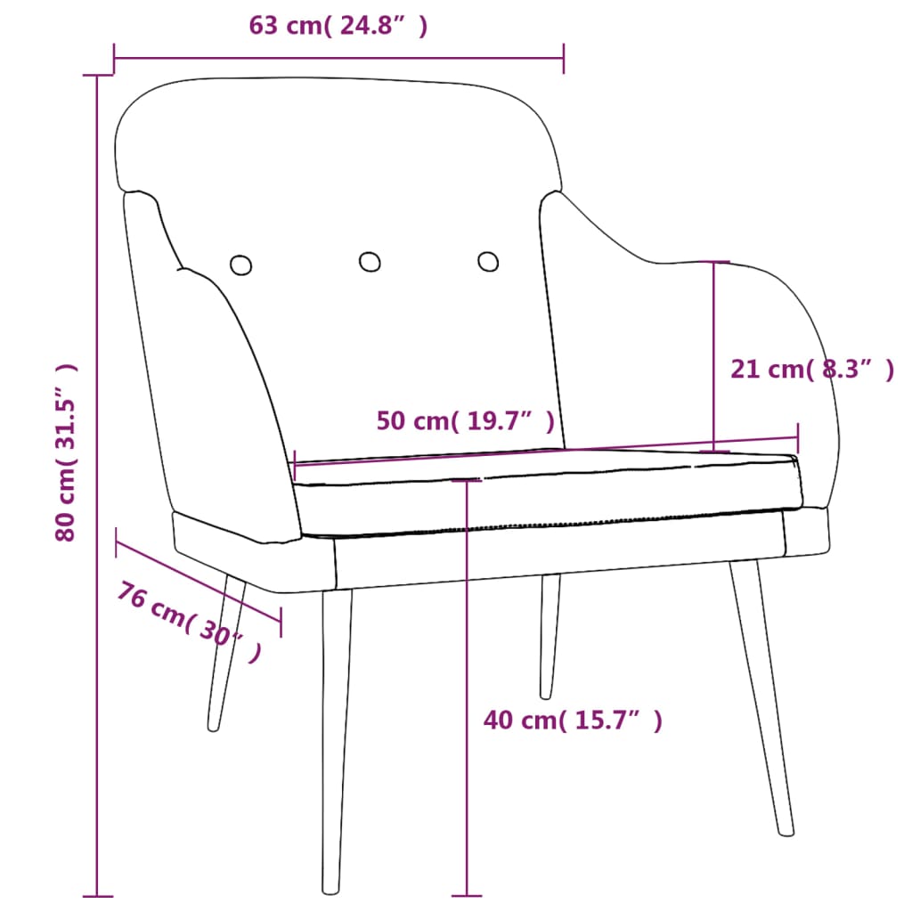 Fotelja krem 63 x 76 x 80 cm od tkanine