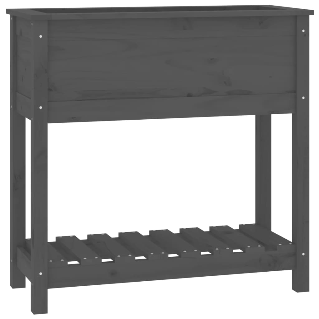 Sadilica s policom siva 82,5x34,5x81 cm od masivne borovine