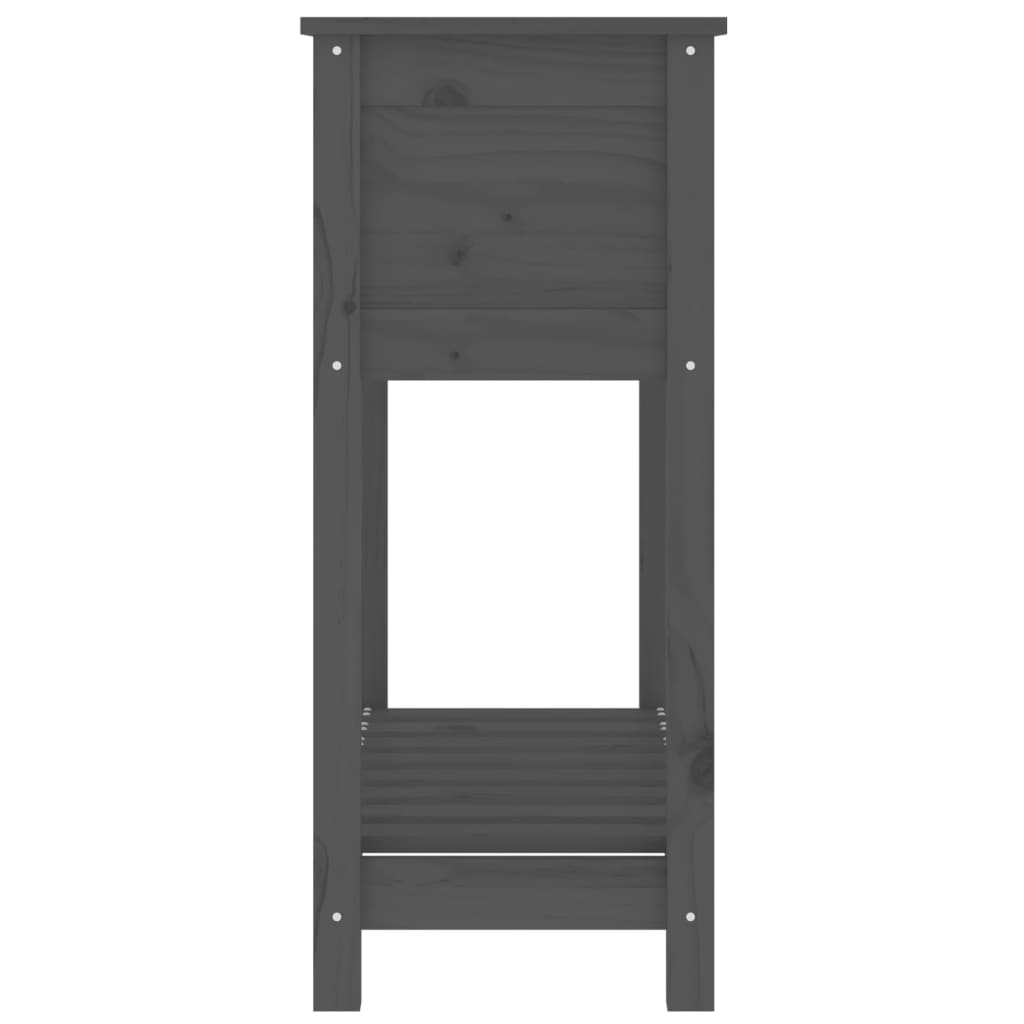 Sadilica s policom siva 82,5x34,5x81 cm od masivne borovine