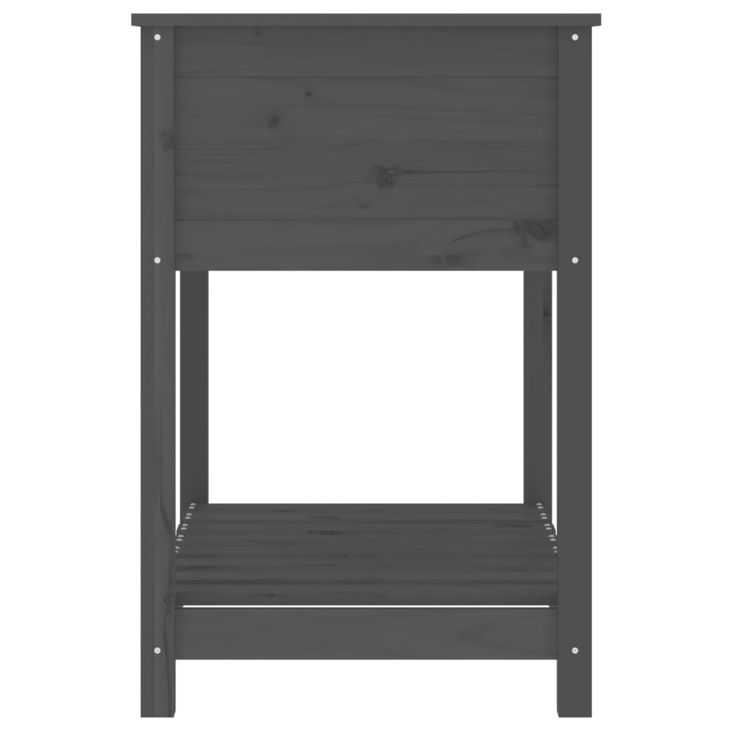 Sadilica s policom siva 82,5x54x81 cm od masivne borovine