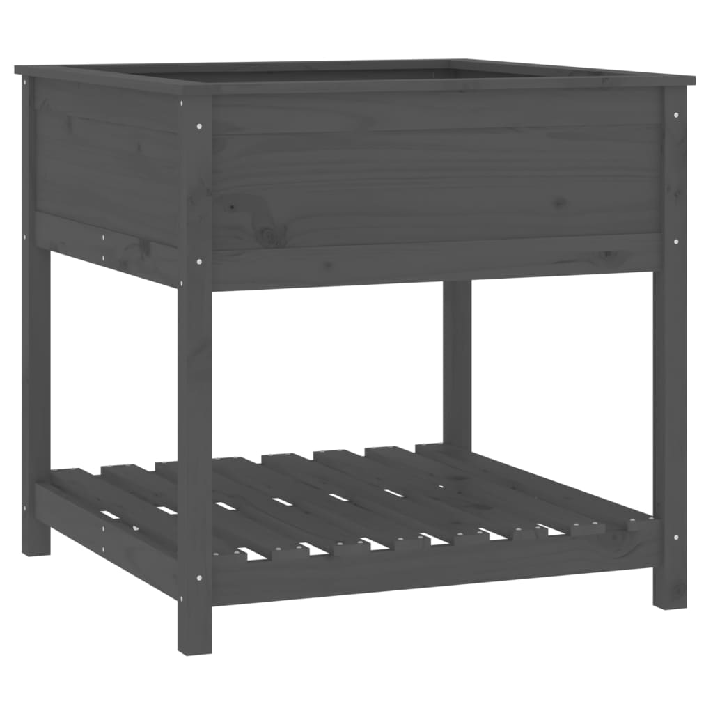 Sadilica s policom siva 82,5x82,5x81 cm od masivne borovine