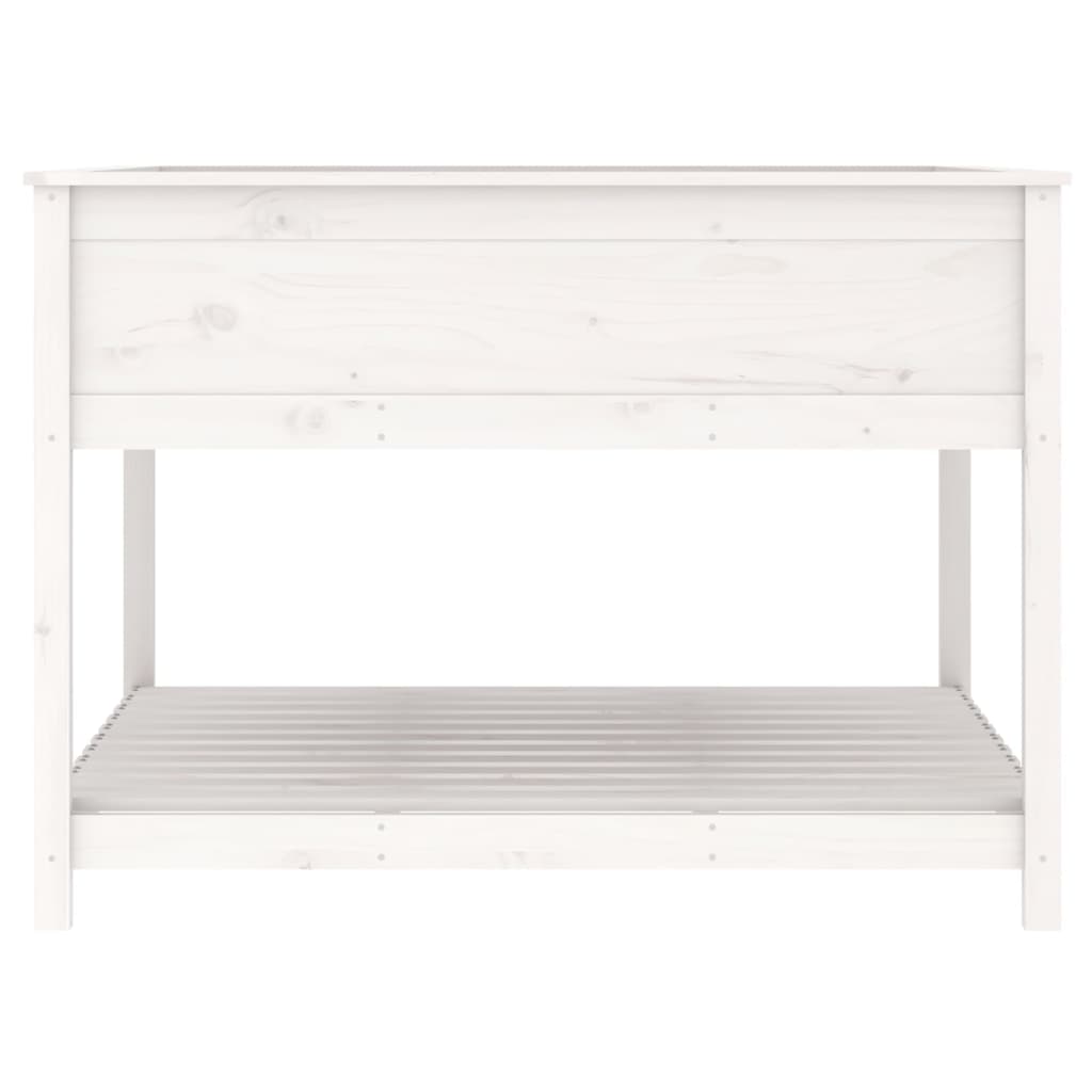 Sadilica s policom bijela 111,5x111,5x81 cm od masivne borovine