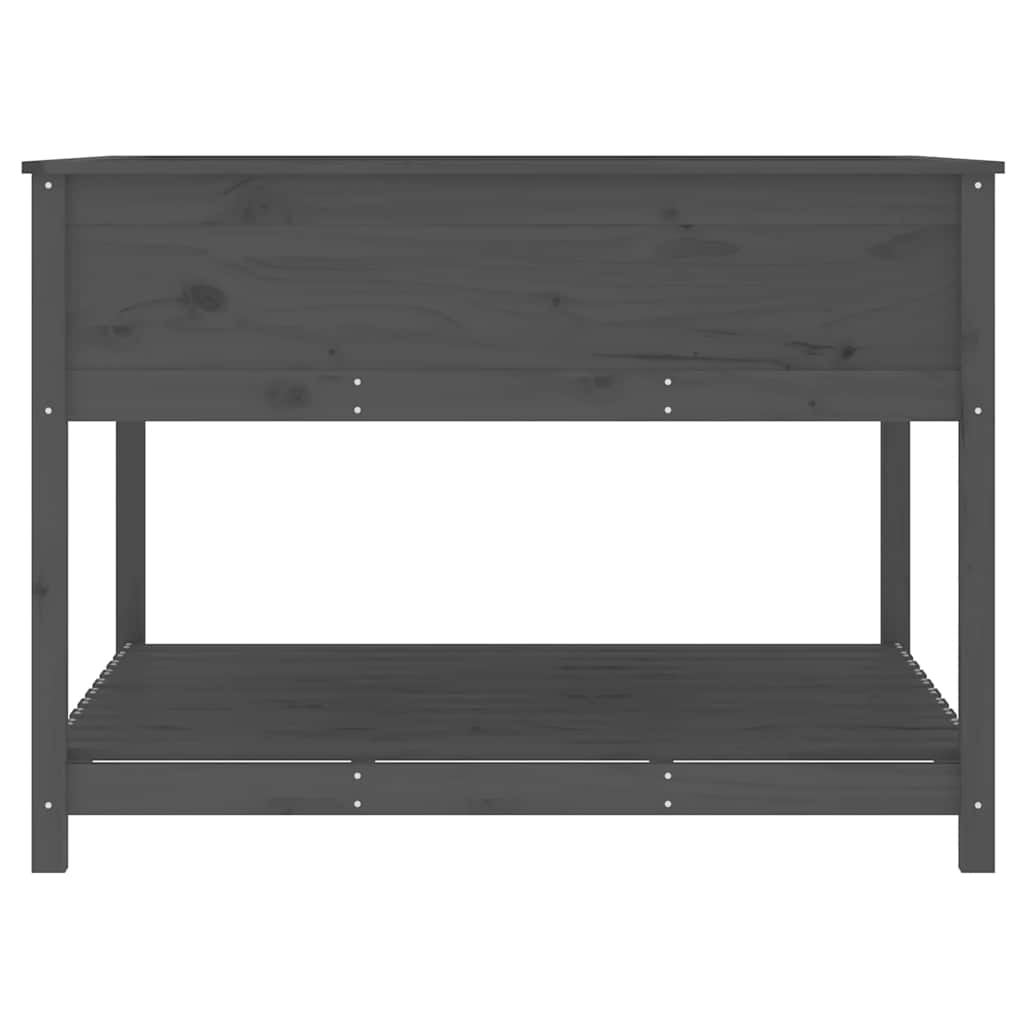 Sadilica s policom siva 111,5x111,5x81 cm od masivne borovine