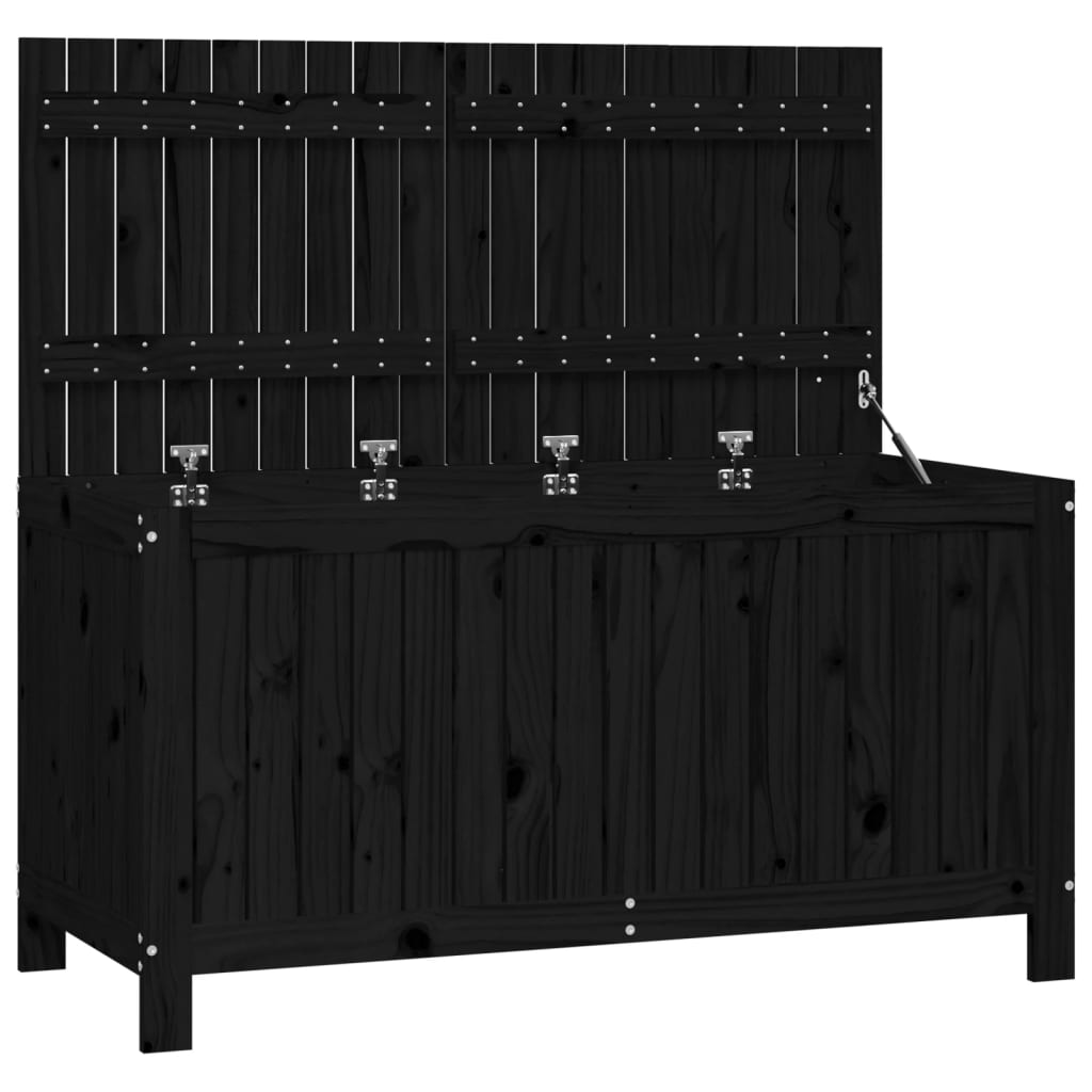 Vrtna kutija za pohranu crna 121x55x64 cm od masivne borovine