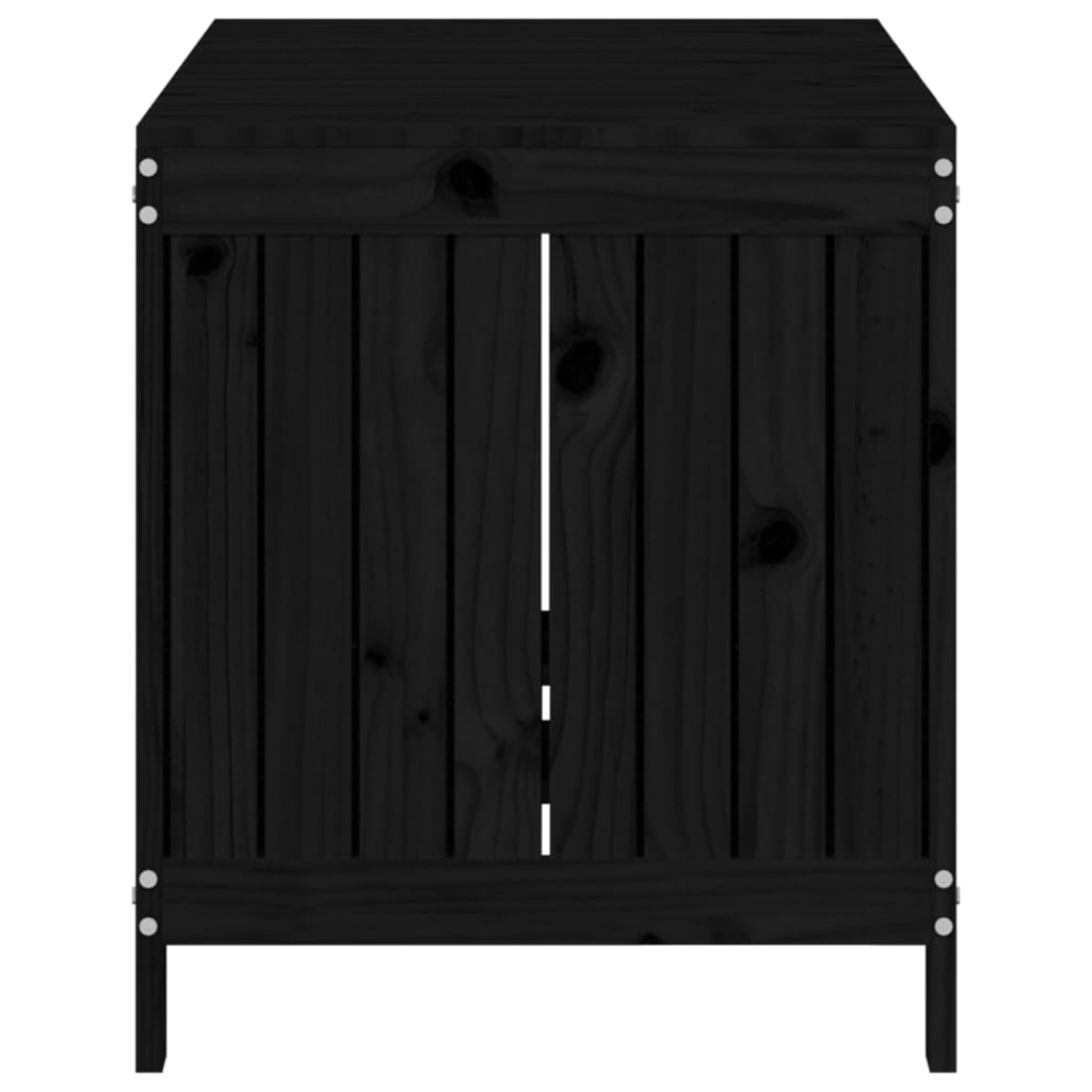 Vrtna kutija za pohranu crna 121x55x64 cm od masivne borovine