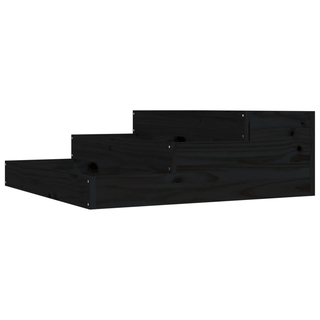 Sadilica crna 78x78x27 cm od masivne borovine