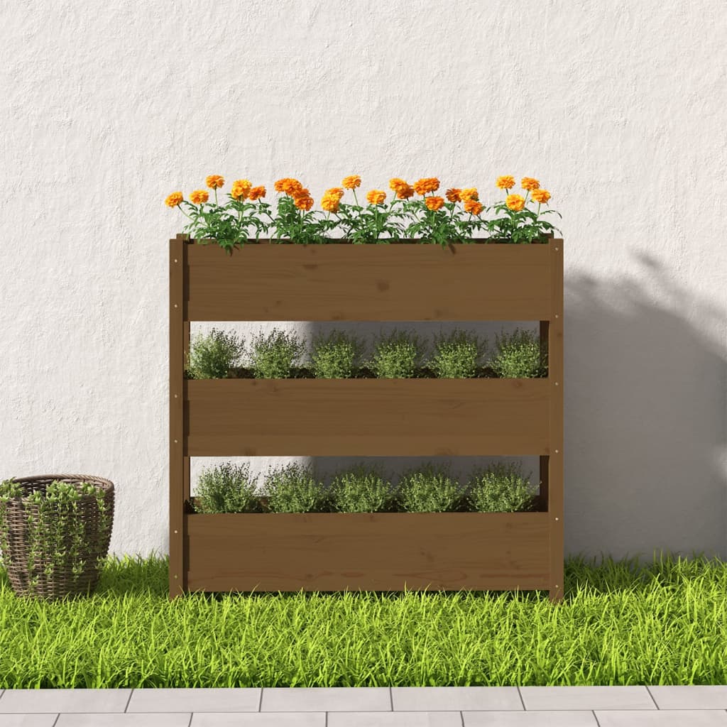Sadilica smeđa boja meda 112x25x104,5 cm od masivne borovine