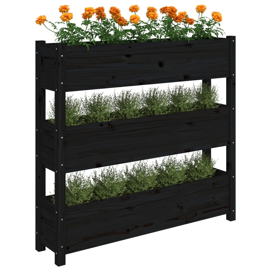 Sadilica crna 112 x 25 x 104,5 cm od masivne borovine