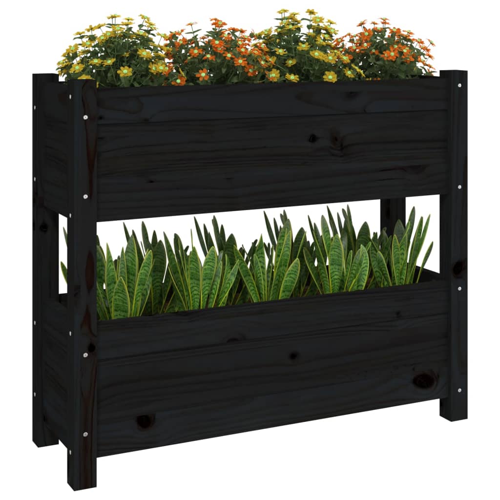 Sadilica crna 77x25x66 cm od masivne borovine