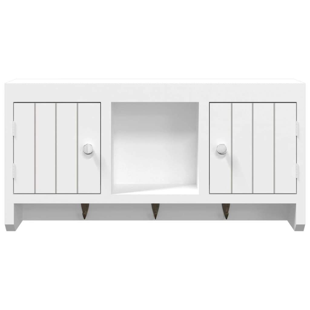 Ormarić za ključeve bijeli 40 x 8,5 x 20 cm od drva i čelika