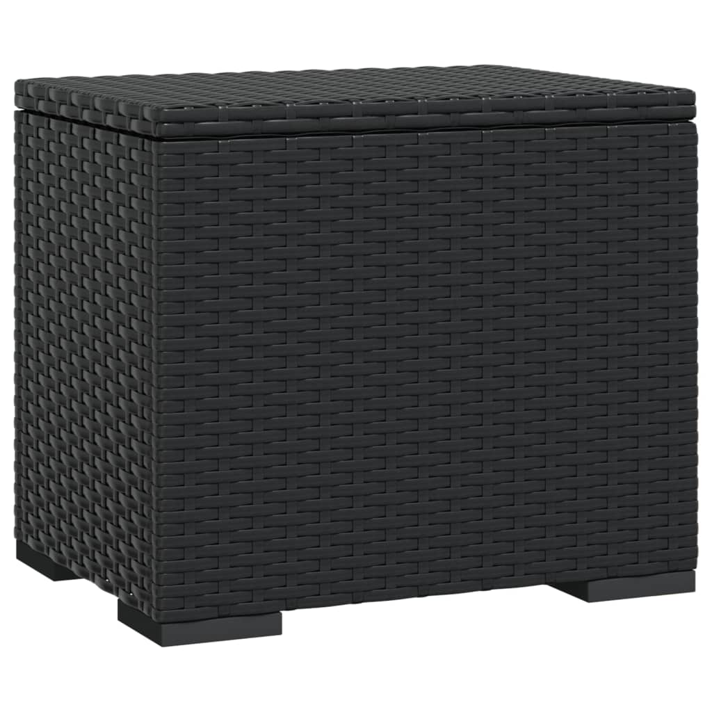 Otoman s jastukom crni 40 x 30 x 40 cm od poliratana