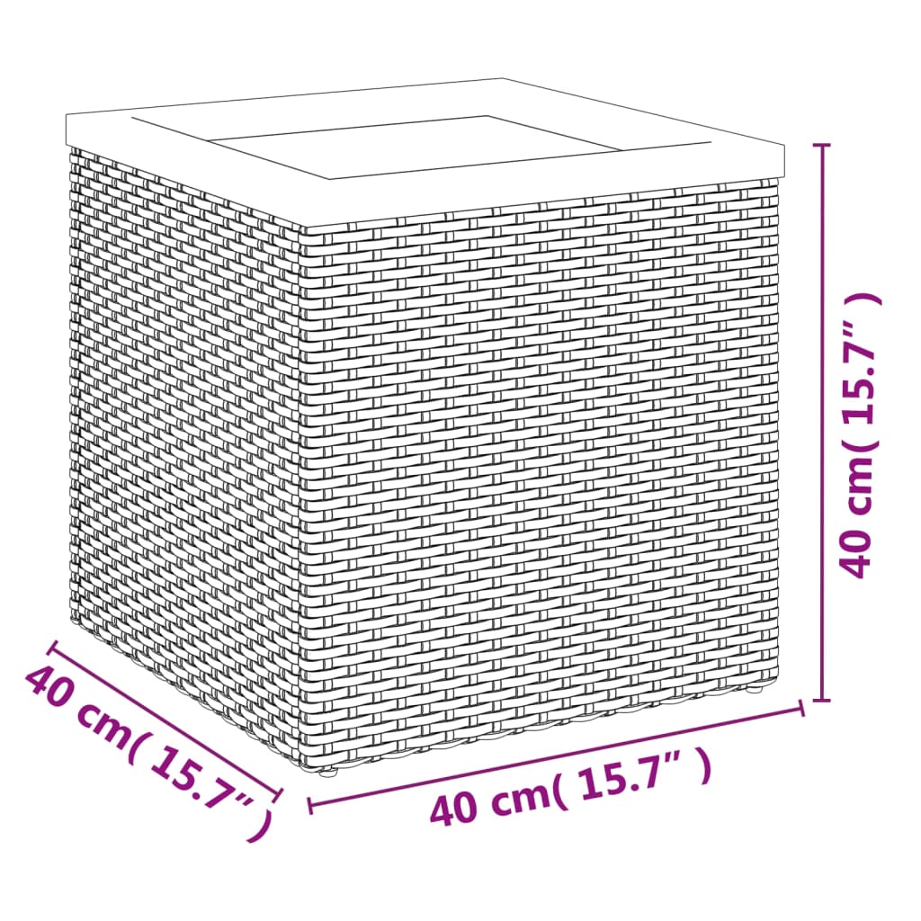 Sadilica crna 40 x 40 x 40 cm od poliratana