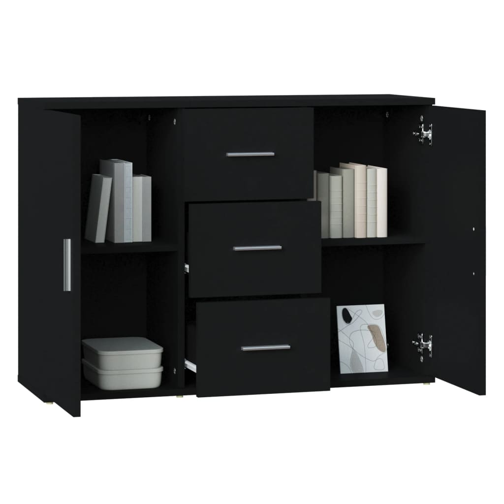 Komoda crna 91 x 29,5 x 65 cm od konstruiranog drva