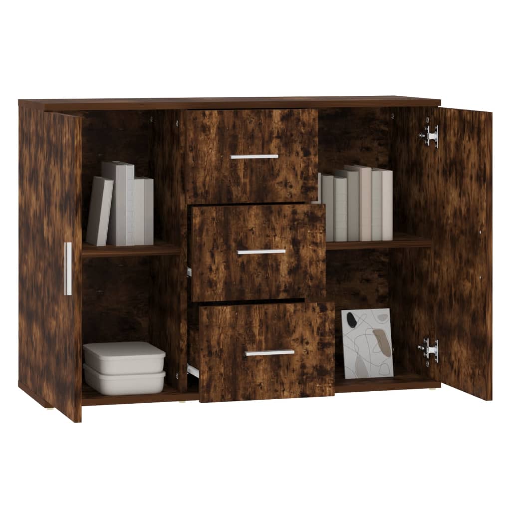 Komoda boja dimljenog hrasta 91x29,5x65 cm konstruirano drvo
