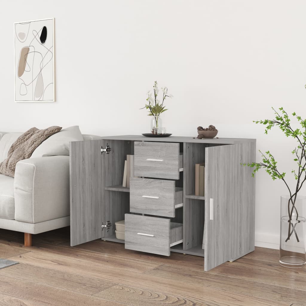 Komoda siva sonome 91x29,5x65 cm konstruirano drvo