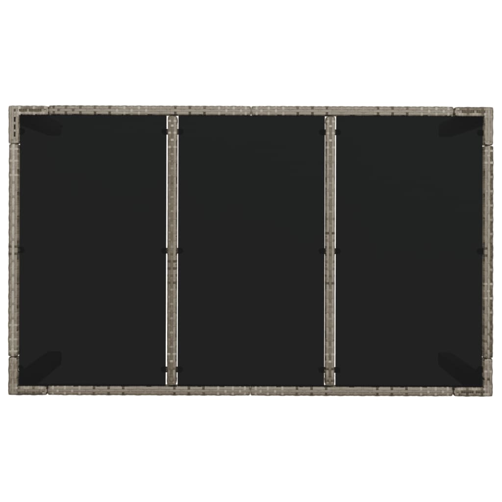 Vrtni stol sa staklenom pločom sivi 150x90x75 cm od poliratana