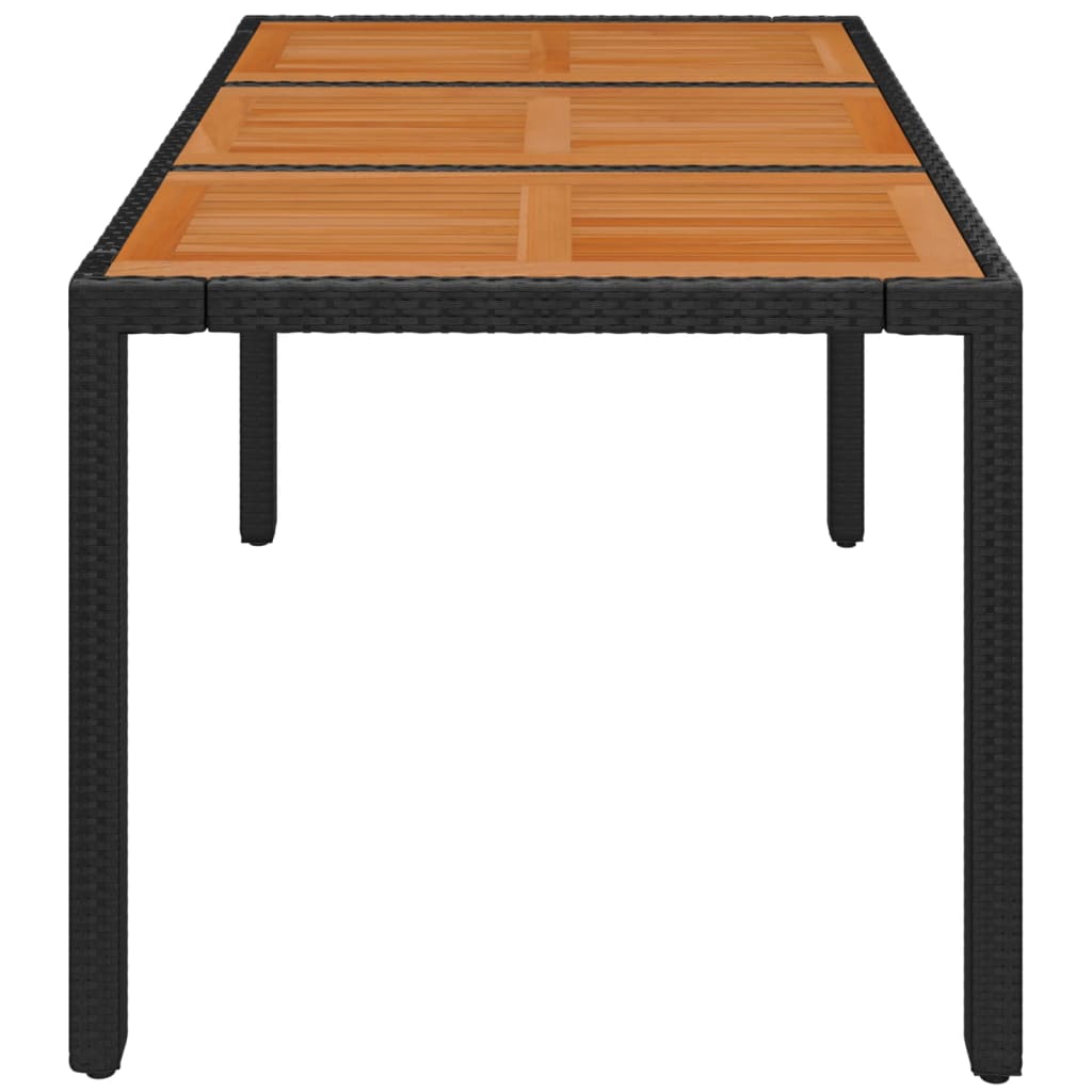 Vrtni stol s drvenom pločom crni 150 x 90 x 75 cm od poliratana