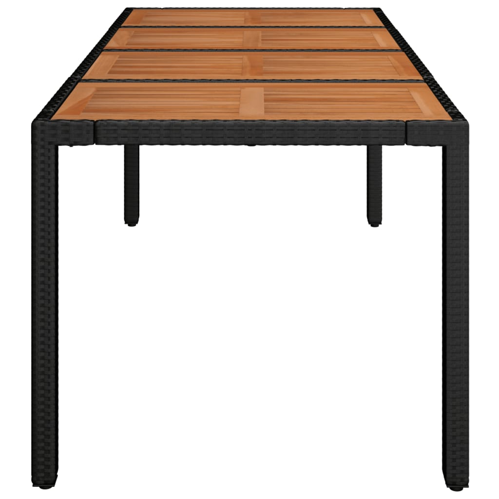 Vrtni stol s drvenom pločom crni 190 x 90 x 75 cm od poliratana