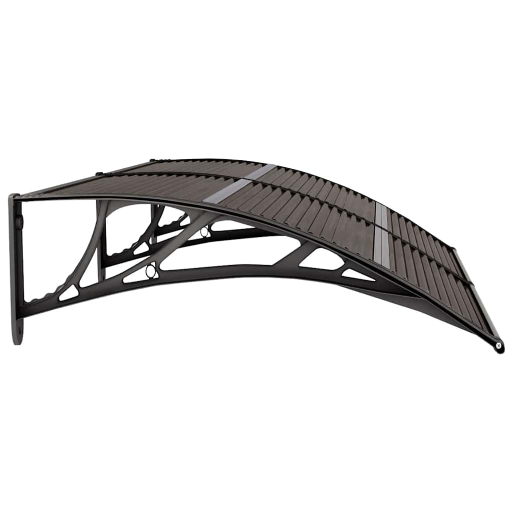 Nadstrešnica za vrata crna 350 x 75 cm polikarbonatna