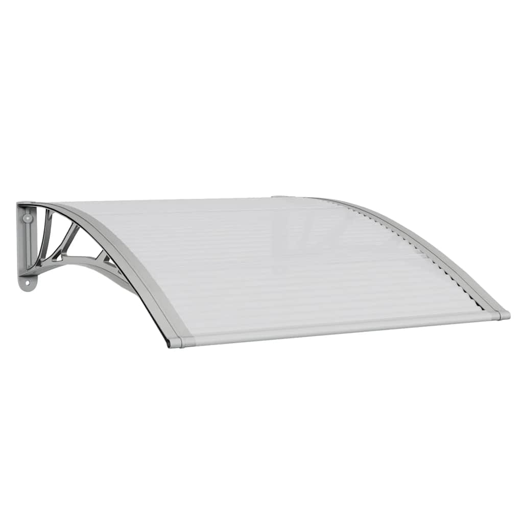 Nadstrešnica za vrata siva i prozirna 100 x 75 cm polikarbonat