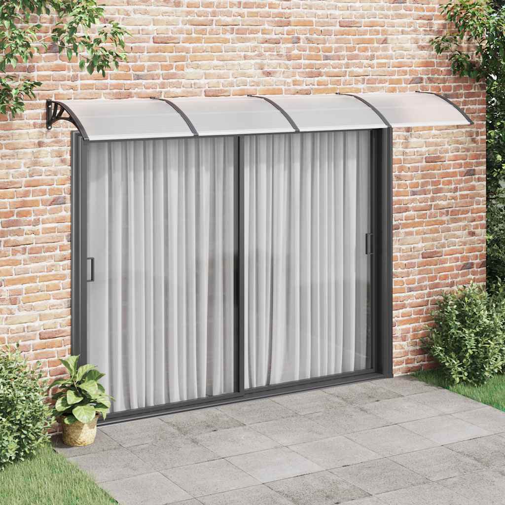 Nadstrešnica za vrata crna 350 x 100 cm polikarbonatna