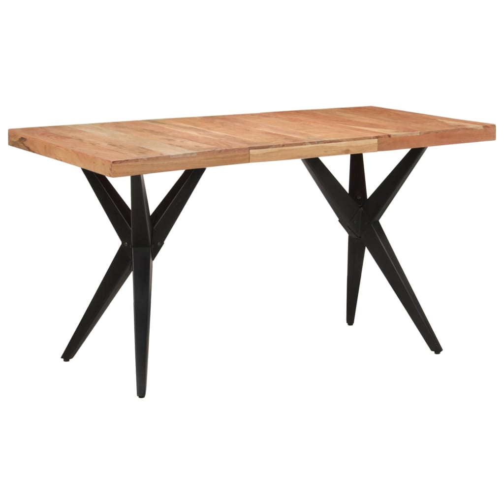Blagovaonski stol crni 140x70x76 cm od masivnog bagremovog drva