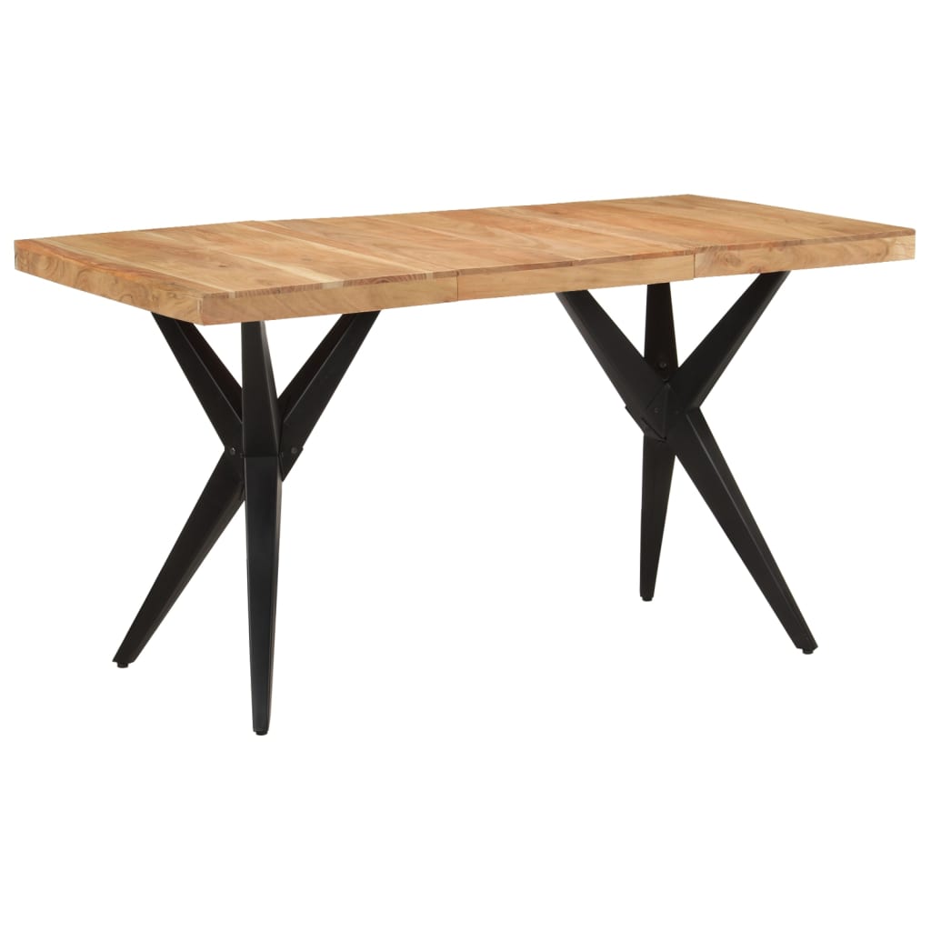 Blagovaonski stol crni 140x70x76 cm od masivnog bagremovog drva