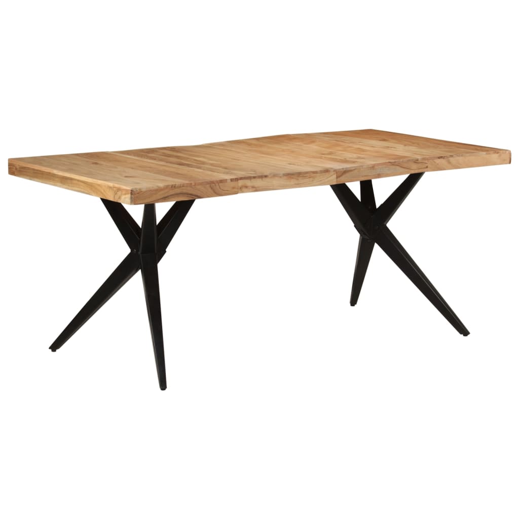 Blagovaonski stol crni 180x90x77 cm od masivnog bagremovog drva