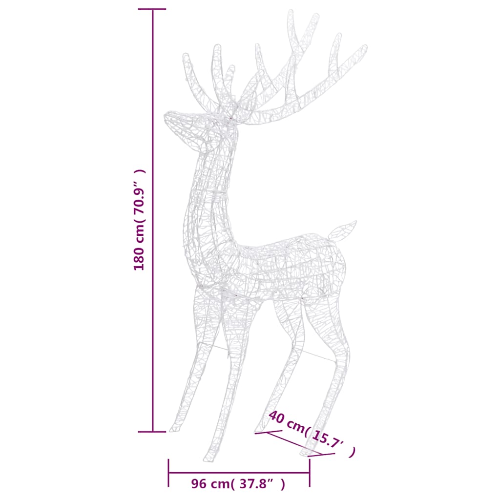 XXL akrilni božićni sobovi 250 LED 2 kom 180 cm šareni