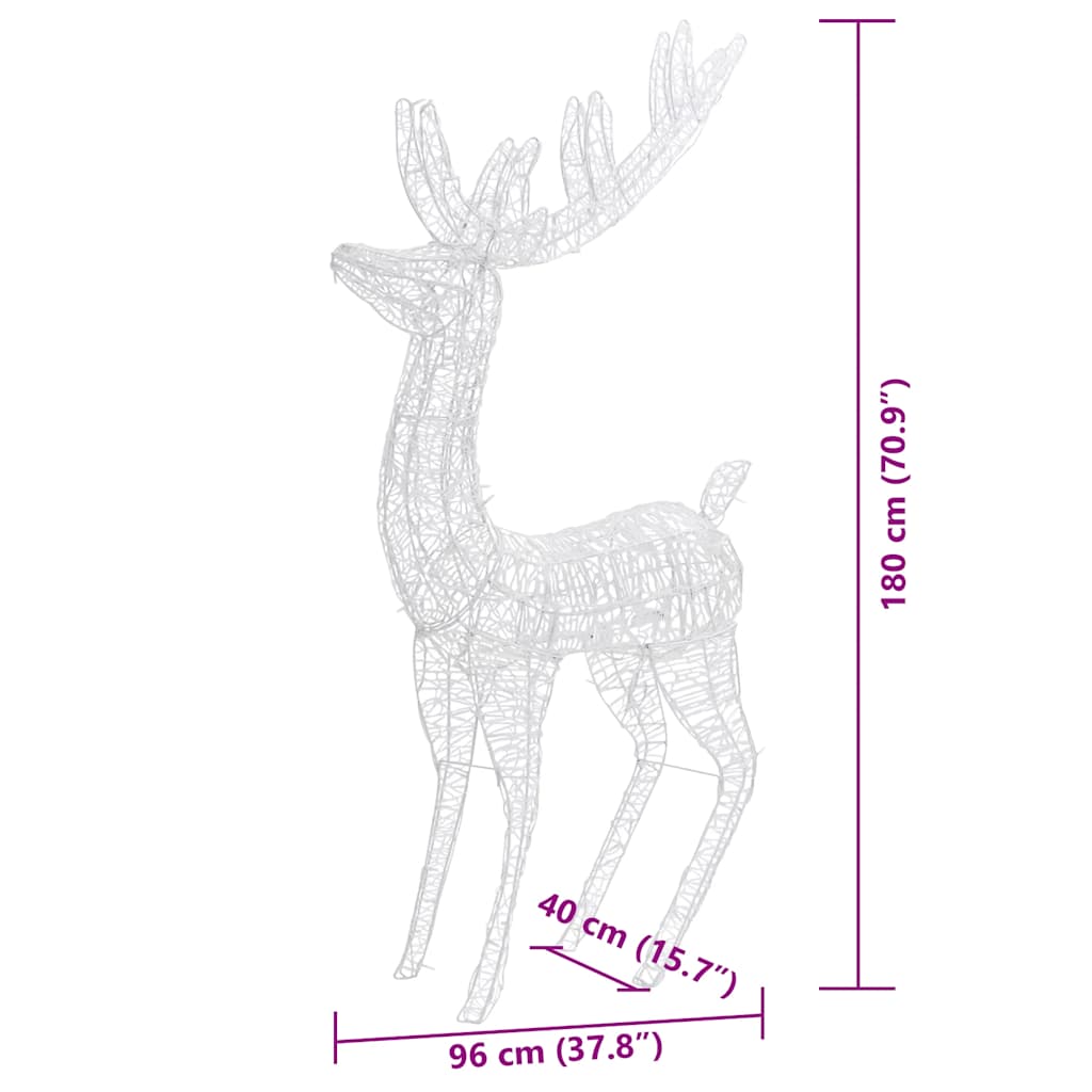 XXL akrilni božićni sobovi 250 LED 3 kom 180 cm šareni