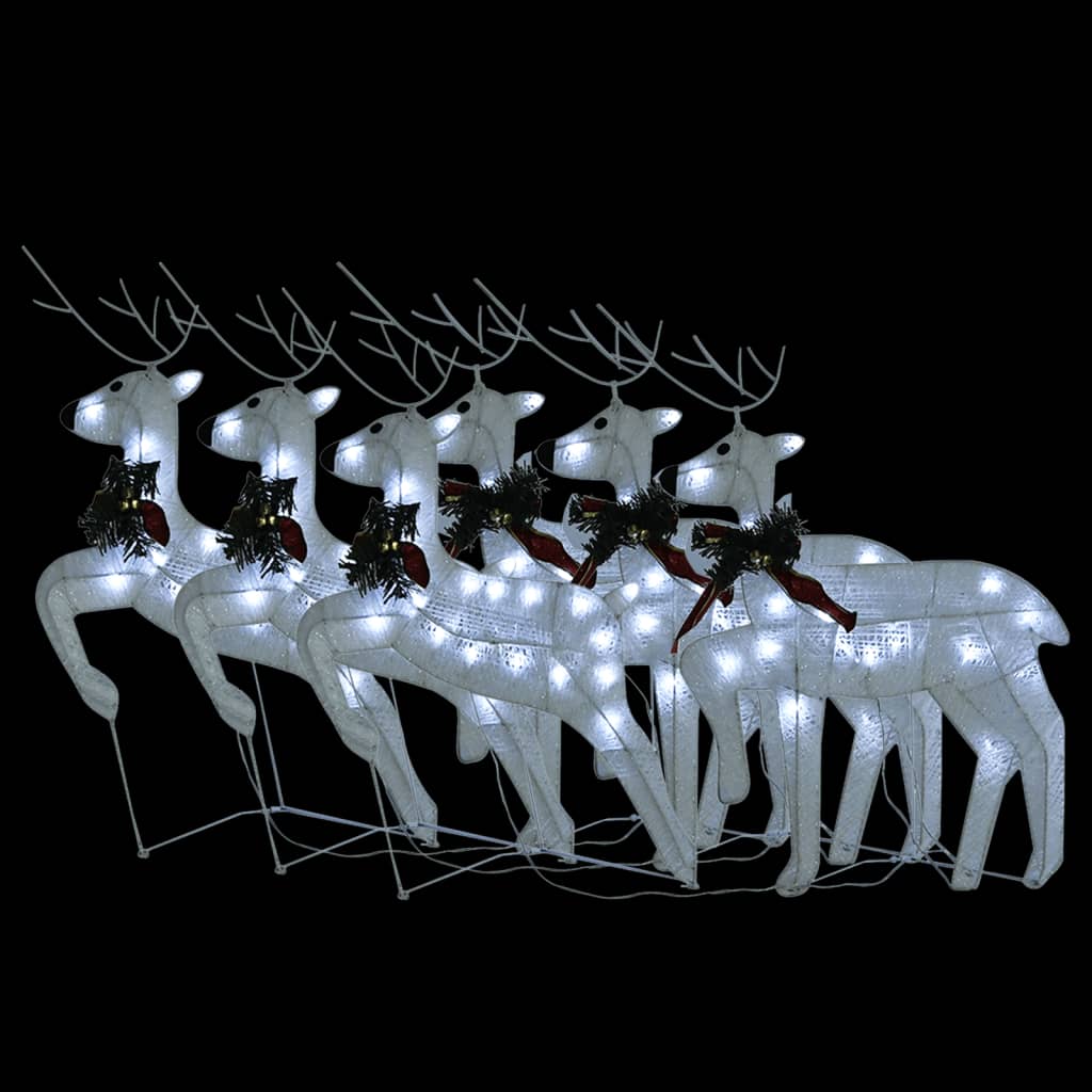 Božićni sobovi 6 kom bijeli 120 LED žarulja