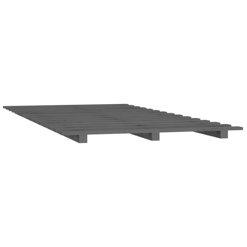 Okvir za krevet sivi 90 x 200 cm od masivne borovine