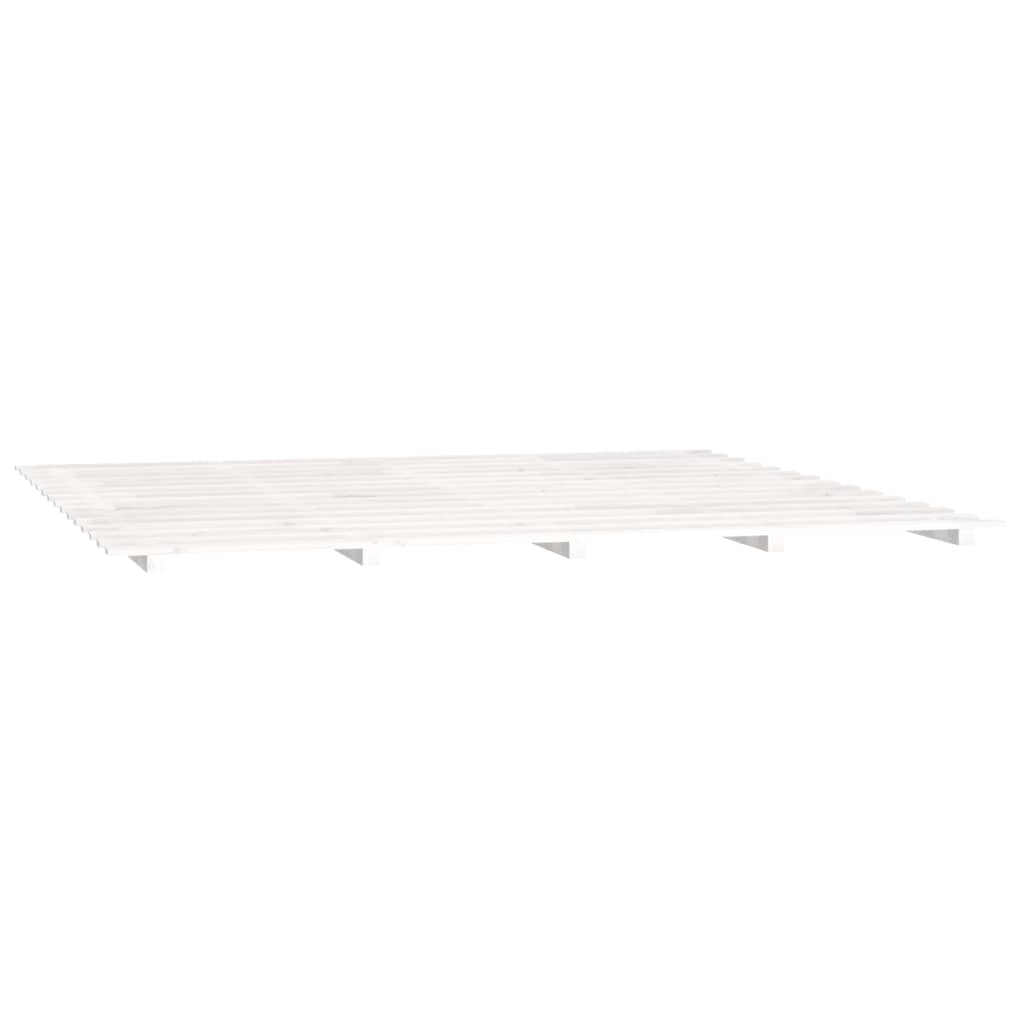 Okvir za krevet bijela 200 x 200 cm od masivne borovine