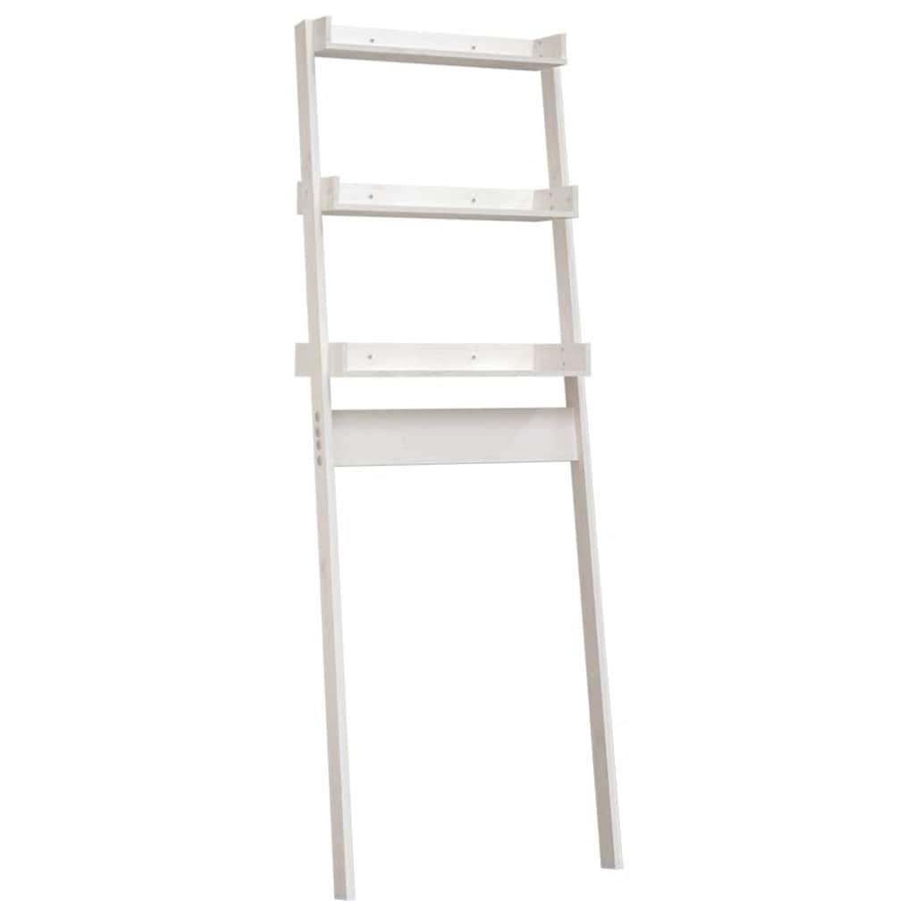 Stalak za kupaonicu bijeli 63,5x32x179 cm od masivne borovine
