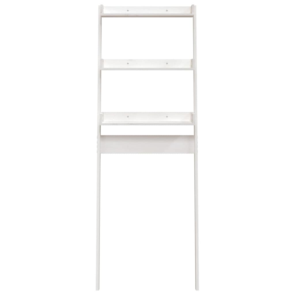 Stalak za kupaonicu bijeli 63,5x32x179 cm od masivne borovine