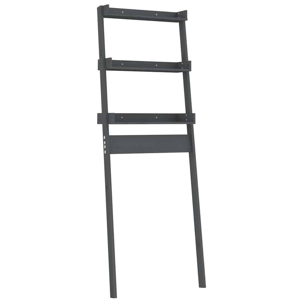 Stalak za kupaonicu sivi 63,5 x 32 x179 cm od masivne borovine