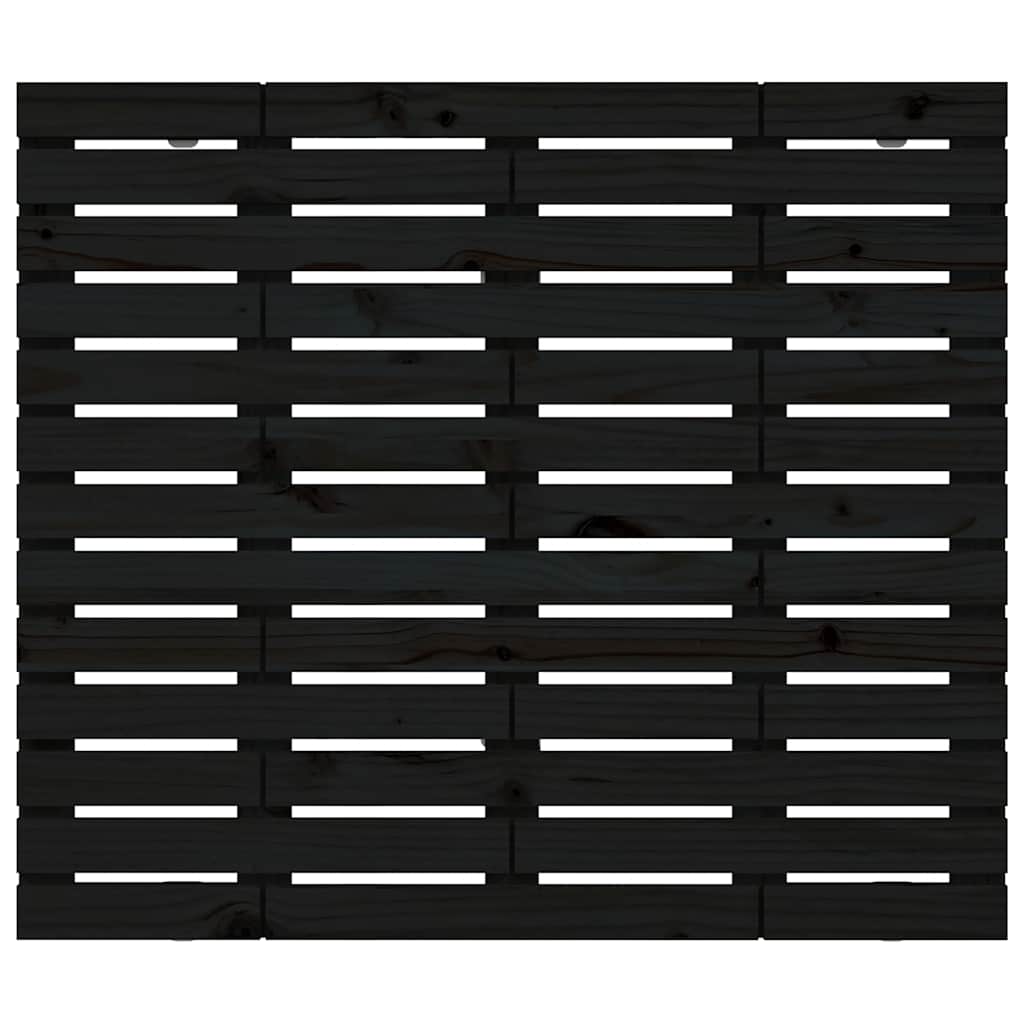 Zidno uzglavlje crni 96x3x91,5 cm od masivne borovine