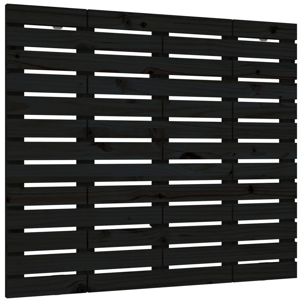 Zidno uzglavlje crni 141x3x91,5 cm od masivne borovine