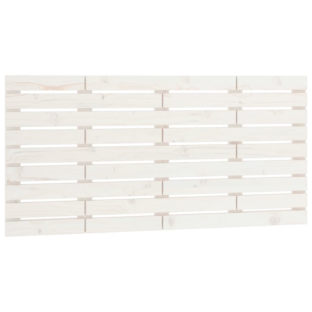 Zidno uzglavlje bijelo 126x3x63 cm od masivne borovine