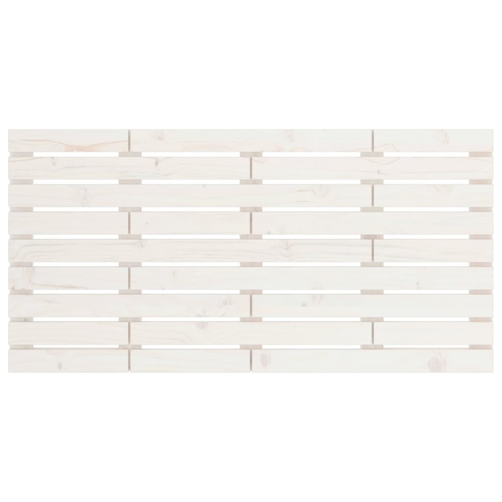 Zidno uzglavlje bijelo 126x3x63 cm od masivne borovine