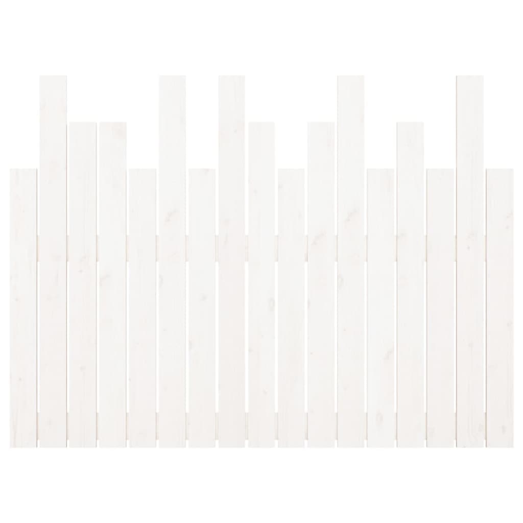 Zidno uzglavlje bijelo 108 x 3 x 80 cm od masivne borovine