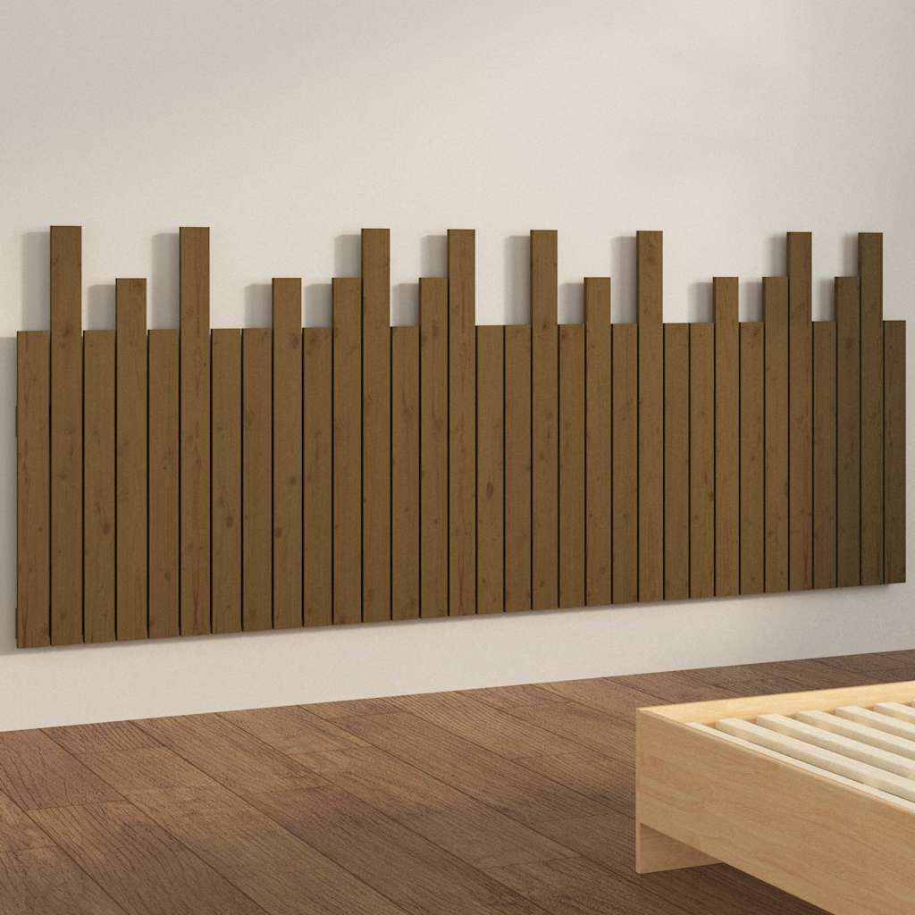 Zidno uzglavlje boja meda 204x3x80 cm masivna borovina