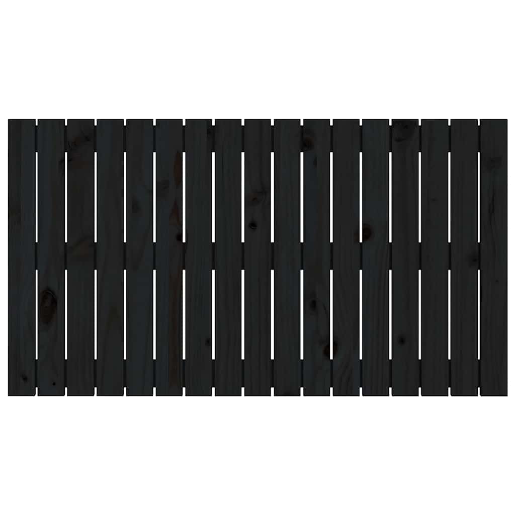 Zidno uzglavlje crni 108 x 3 x 60 cm od masivne borovine