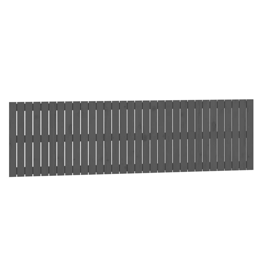 Zidno uzglavlje sivo 204x3x60 cm od masivne borovine