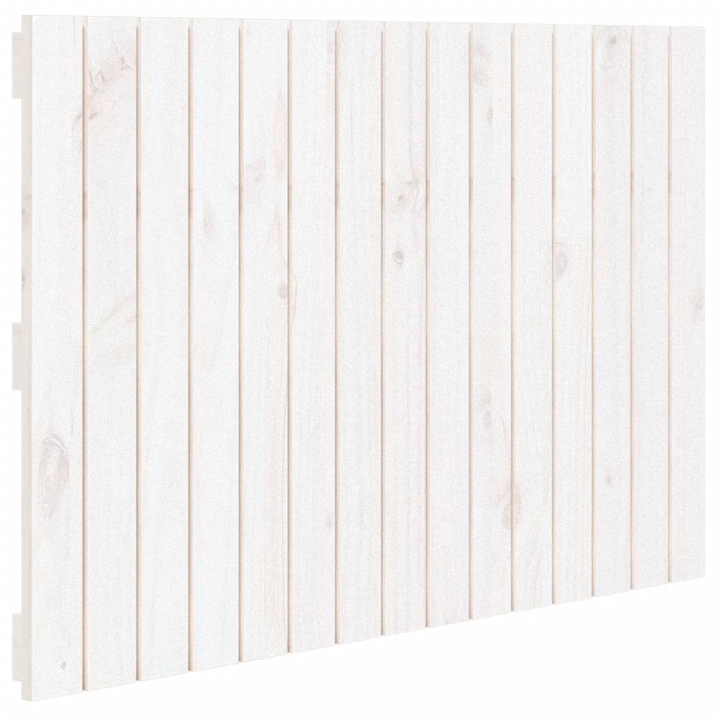 Zidno uzglavlje bijelo 95,5x3x60 cm od masivne borovine