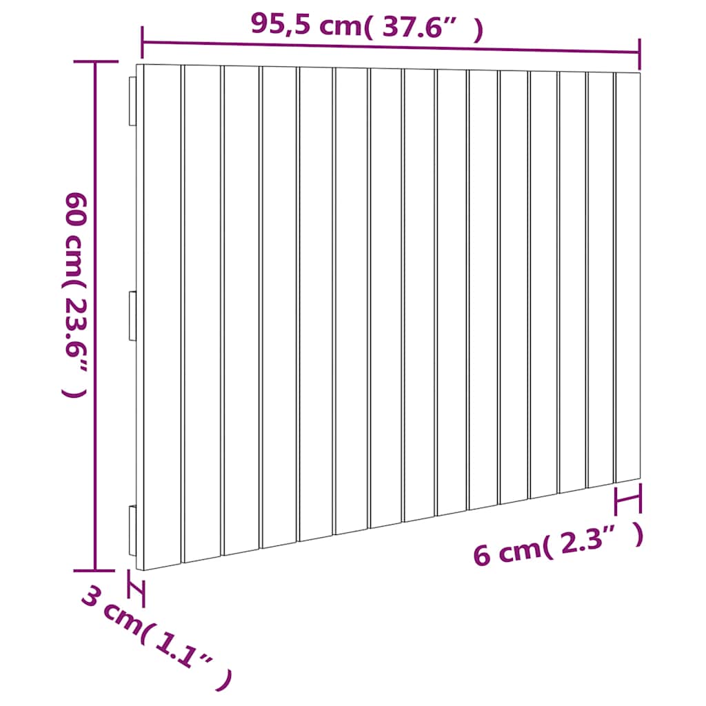 Uzglavlje za krevet boja meda 95,5x3x60 cm masivna borovina
