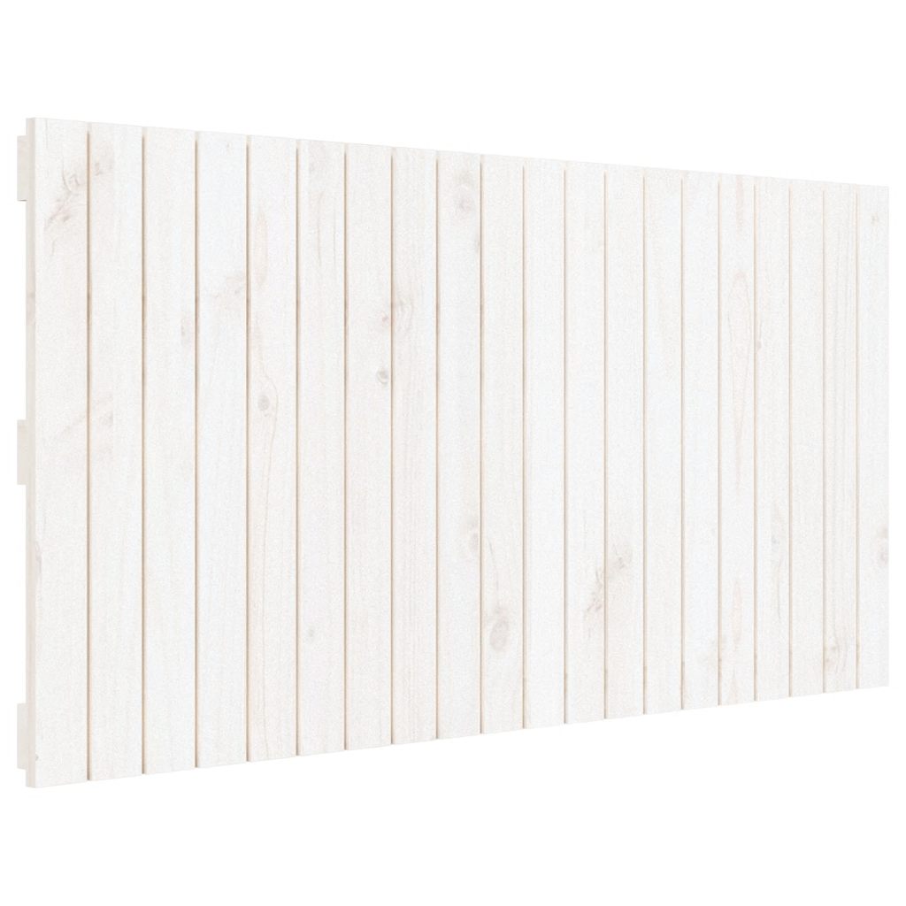 Zidno uzglavlje bijelo 127,5x3x60 cm od masivne borovine
