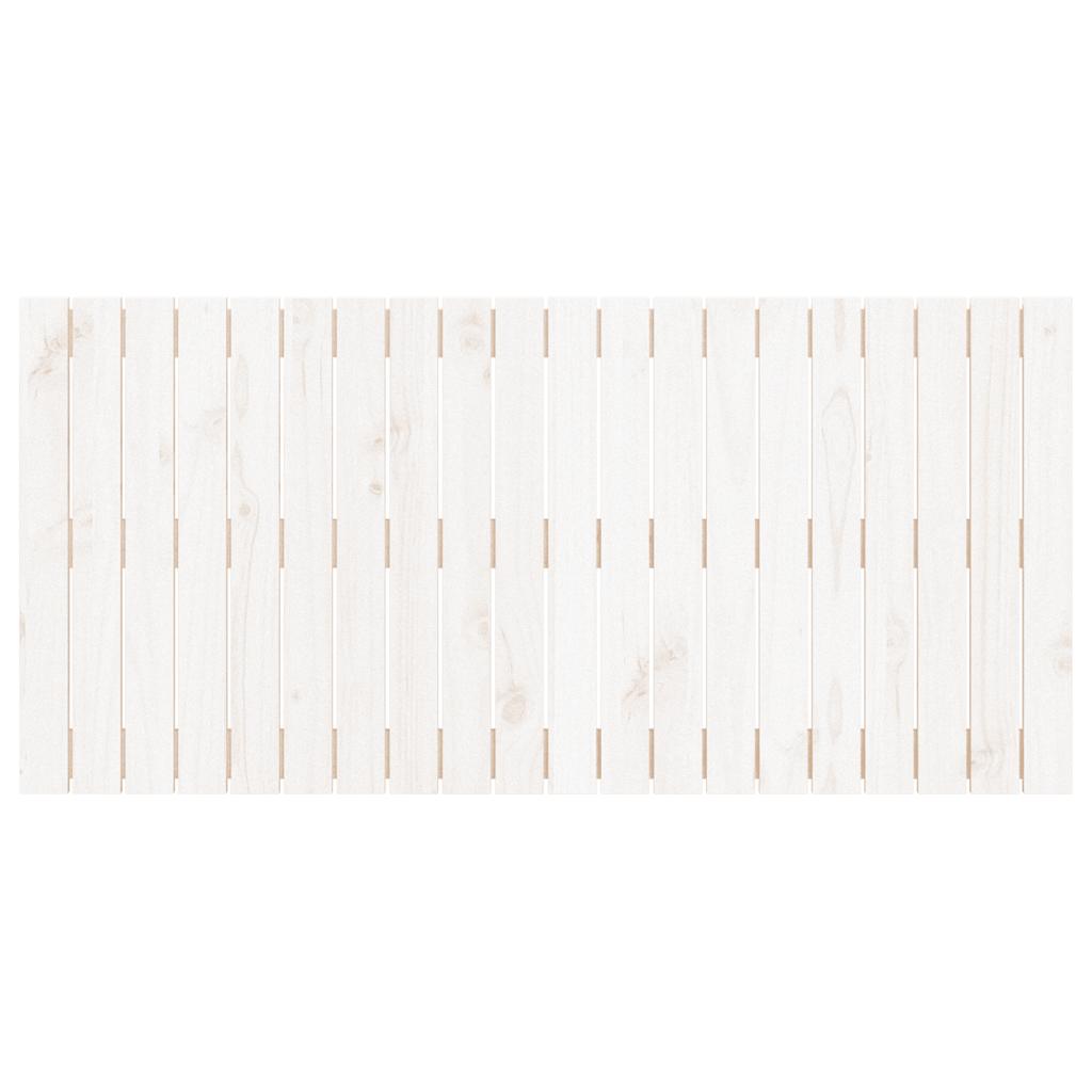 Zidno uzglavlje bijelo 127,5x3x60 cm od masivne borovine