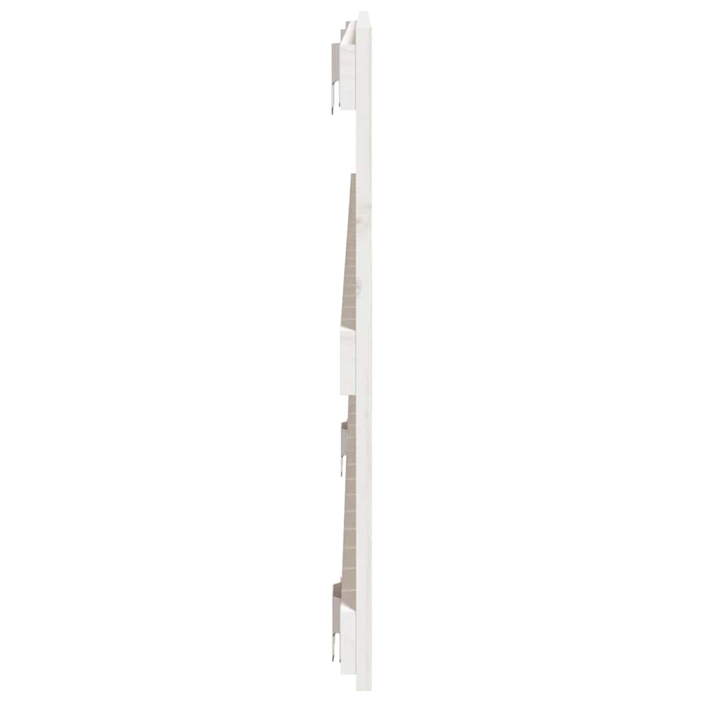 Zidno uzglavlje bijelo 127,5x3x60 cm od masivne borovine